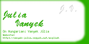 julia vanyek business card